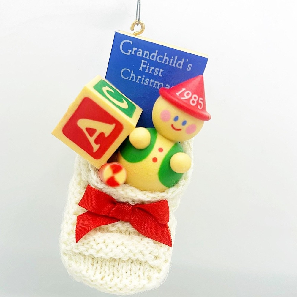 Hallmark Grandchild's First Christmas Stocking 1985 Ornament